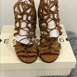 Cato Tan Strappy Gladiator Heels